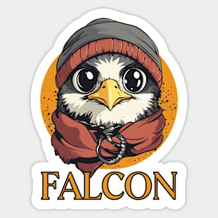 Hipster Baby Falcon in Cool Beanie Design Sticker